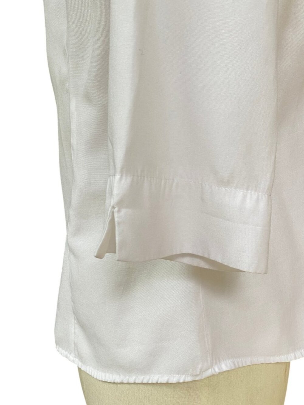 Fred David Button Down Tailored Shirt White ¾ Sleeve Minimalist Office Capsule-M - Picture 5 of 9